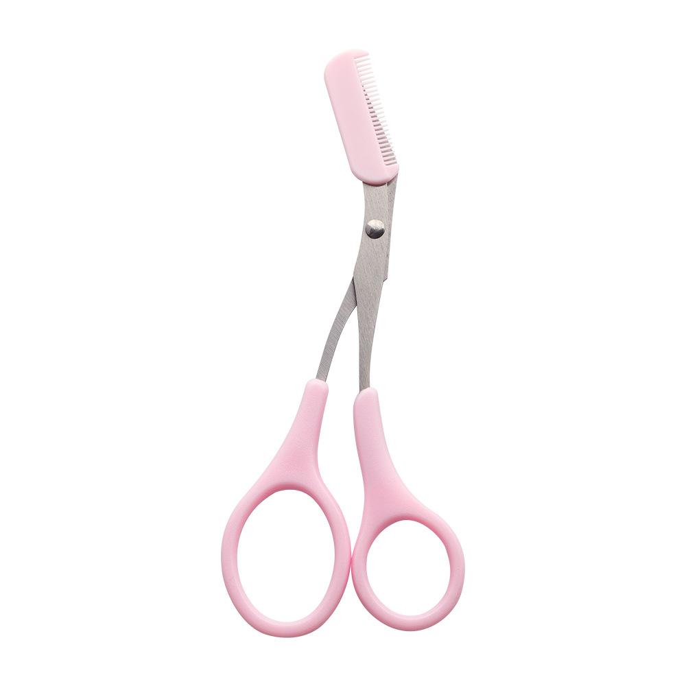 Eyebrow Trimmer Scissors with Eyebrow Comb Stainless Steel Eyelashes Eyebrow Beauty Scissors Novice Trimming Scissors