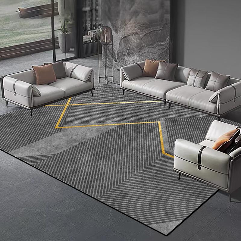 

Living Room Decoration Grey Carpets Modern Light Luxury Geometry Carpet Hall Sofa Side Floor Mat Room Doorway Hallway Soft Rugs 60x90cm