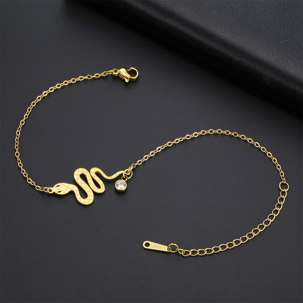 Snake Bracelet for Women Men Stainless Steel Rope Chain Fashion Animal Shape Bracelet Adjustable Jewelry Party Gift