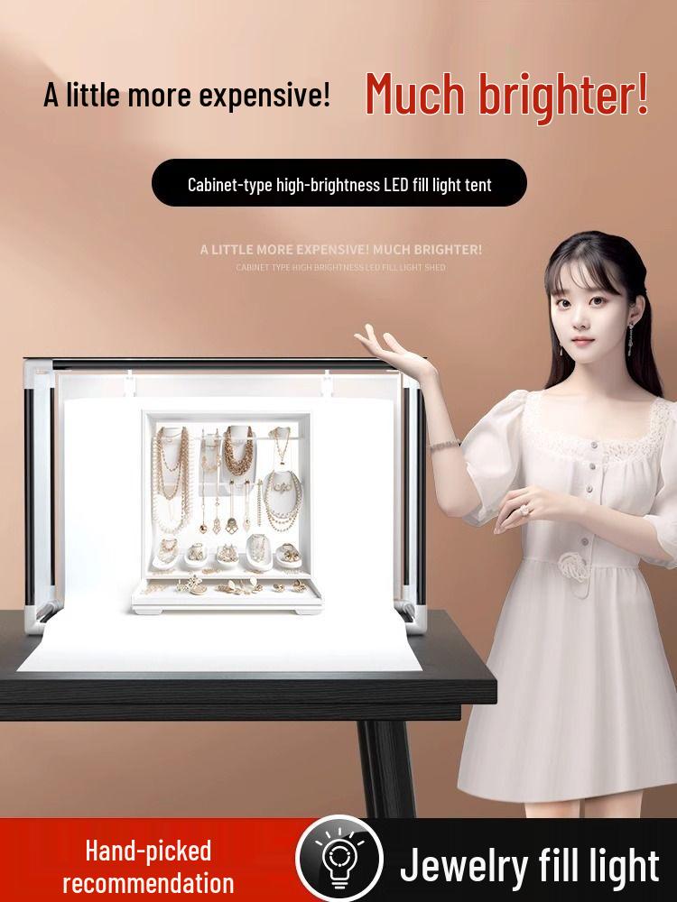 Portable LED Photo Studio Tent with Fill Light for Jewelry