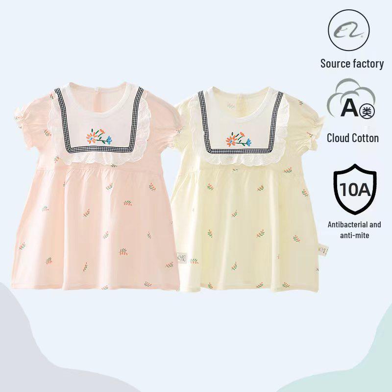 Bestseller Mädchen Sommerkleid mit kurzen Ärmeln aus Baumwolle - Stilvolles Prinzessinnen-Outfit für Kleinkinder
