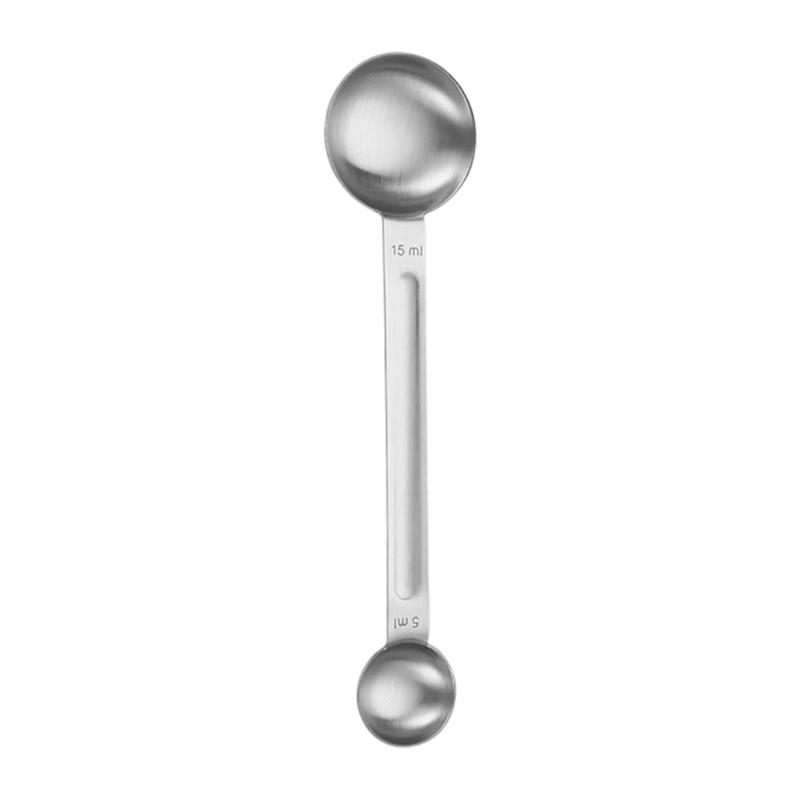 Professional Double Side Measuring Spoon Coffee Spoon Tamping Scoops For Coffee Beans Flour Sugar серебряный