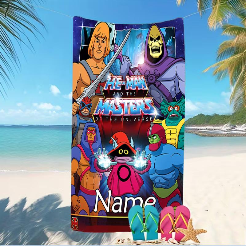 Customizable personalized beach towels He-Man and the Masters of the Universe themed designs.Suitable for the beach, yoga, sports;ideal as beach acces