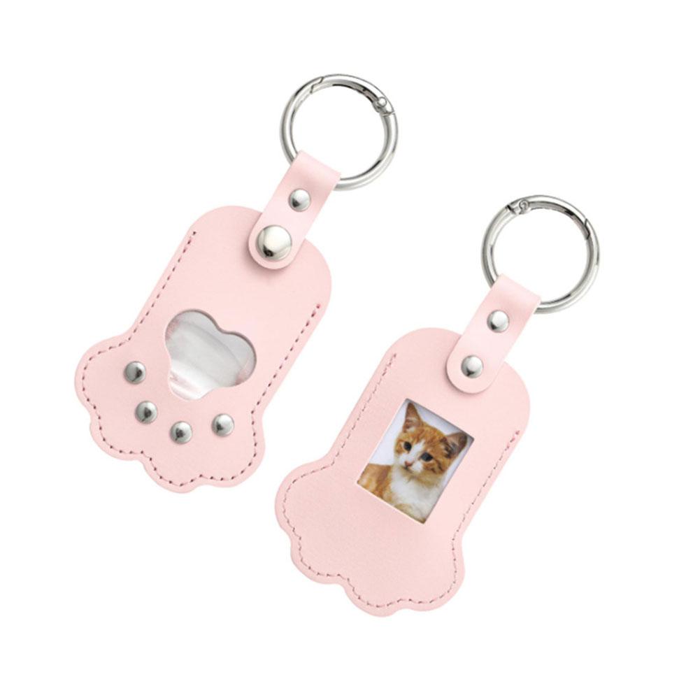 NEW Pet Hair Memorial Keychain PU Leather Keepsake Locket For Cat Dog Fur Pet Hair Storage Pendant Handbag Hanging Accessories