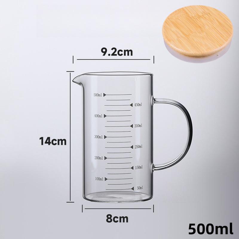 Large Capacity Borosilicate Glass Measuring Cup with Scale for Kitchen Use