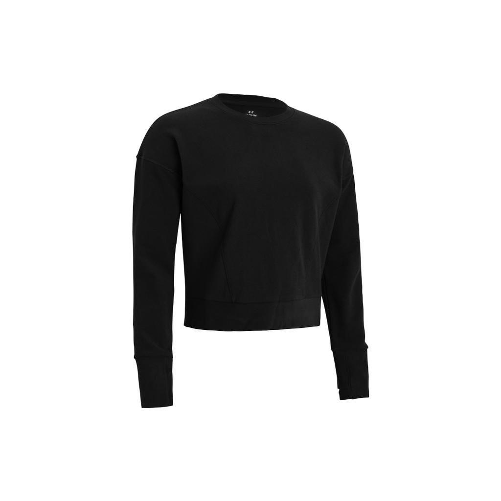 Under Armour Meridian Cold Weather Solid Color Crew Neck Sports Sweatshirt Women Sweatshirt Black 1379880-001