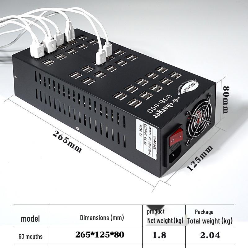 High-Power 60W Dual USB Charging Station for Multiple Devices