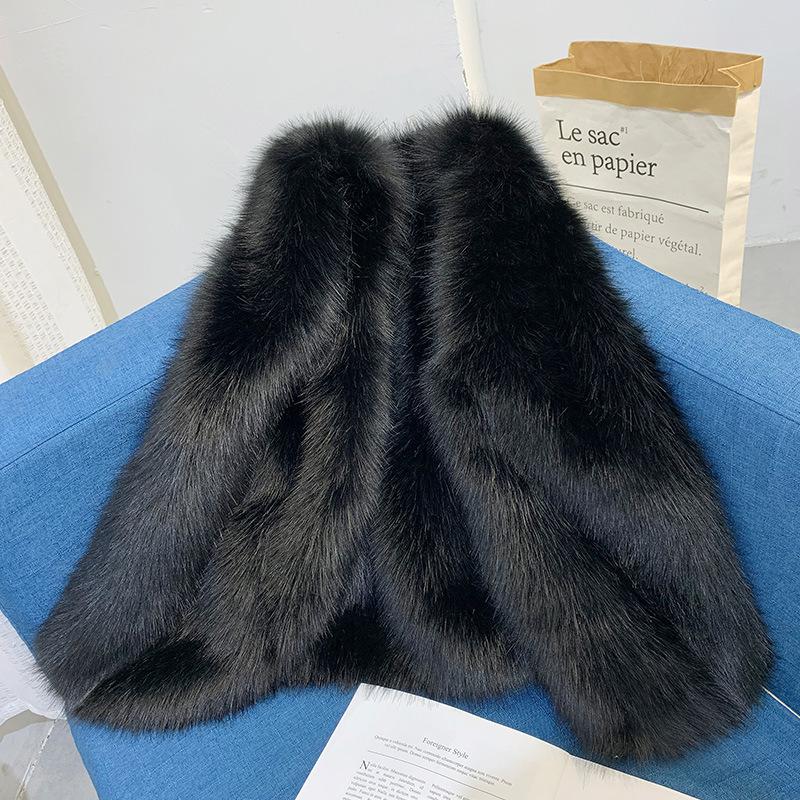 Autumn and Winter Fur Vest Women's Short Fox Hair Fake Hair Artificial Hair Vest Jacket