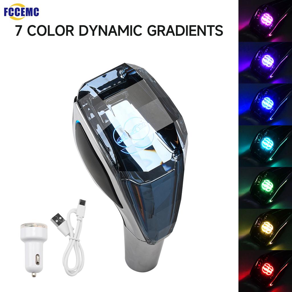 Car Universal Crystal Handle Gear Shift Knob Kit With LED For Toyota Lada Lexus Mazda Mitsubishi VW KIA Interior Accessories