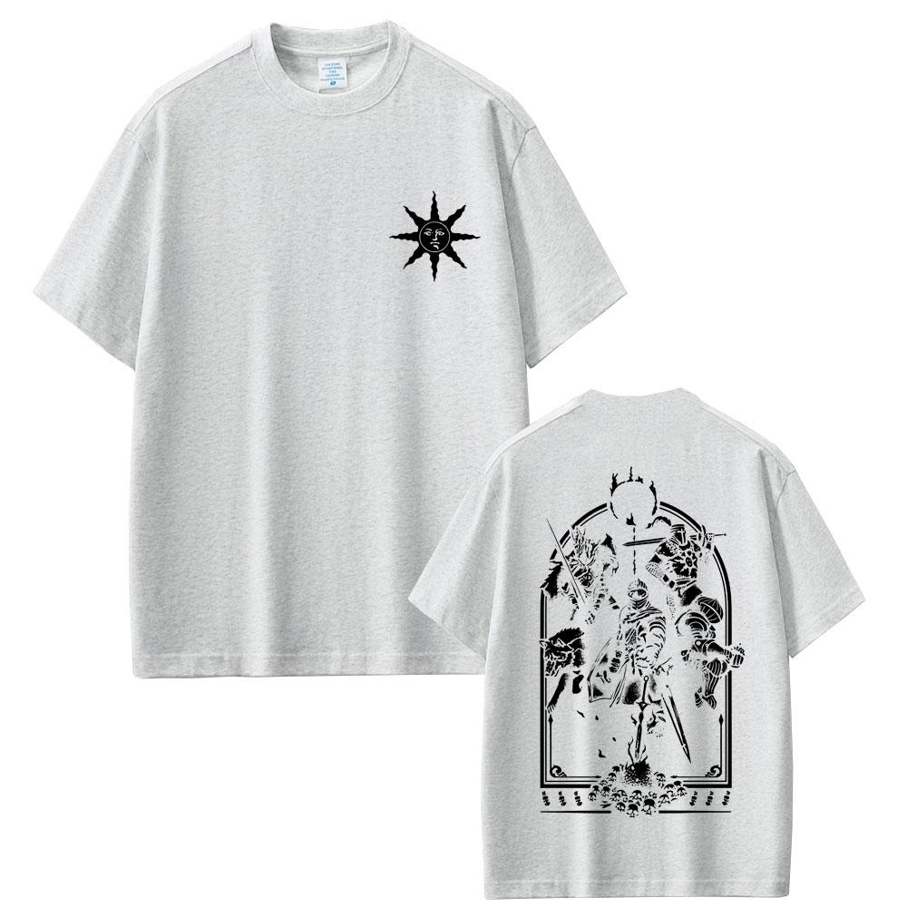 Game Dark Souls Praise The Sun Graphic Tshirt Unisex Women Vintage Gothic Rock Tshirts Unisexs Casual Cotton Short Sleeve T Shirts
