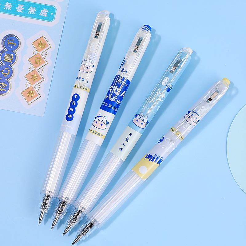 Cartoon Black Ink Gel Pen with 0.5mm Bullet Tip for Students