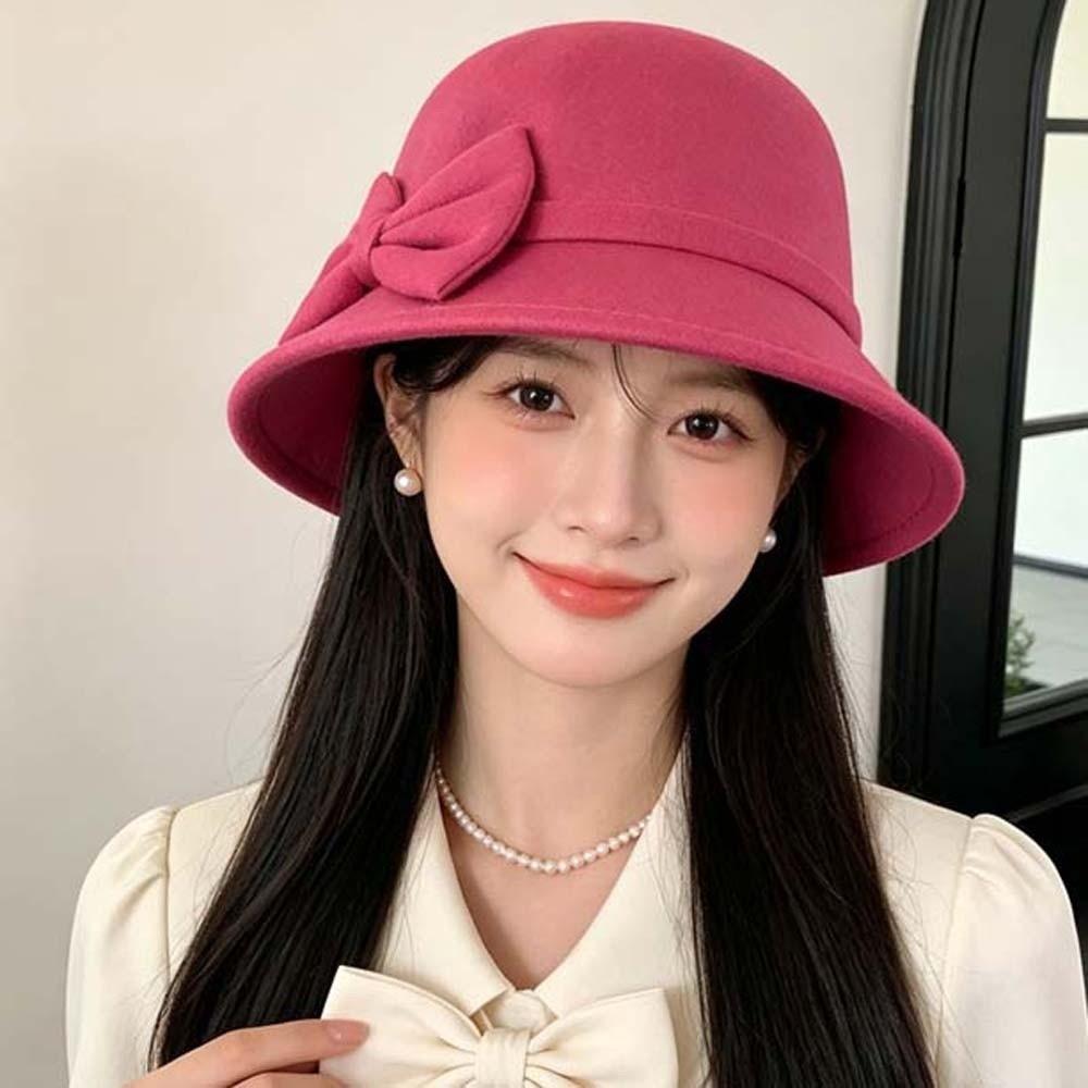 Soft Felt Retro Cloche Cap Warm Fleece Vintage Fedora Cap Winter Woolen Hat Shopping Day
