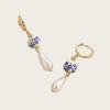 Spring/Summer 2025 Teardrop Pearl Porcelain Earrings - Elegant Retro Blue & White Beaded Style