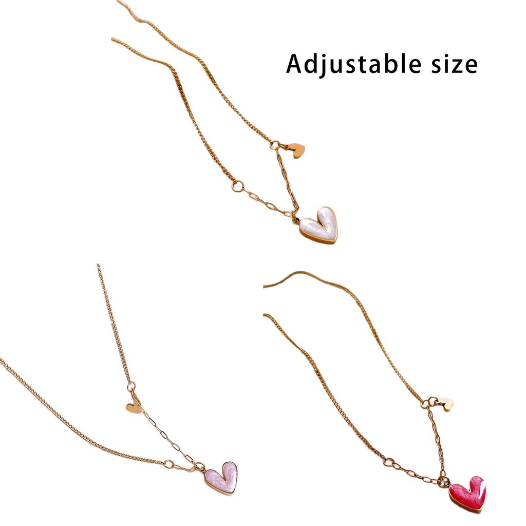 Small Heart Pendant Necklace Date Jewelry Stainless Steel Texture Suitable for Music Festivals and Fashion Shows