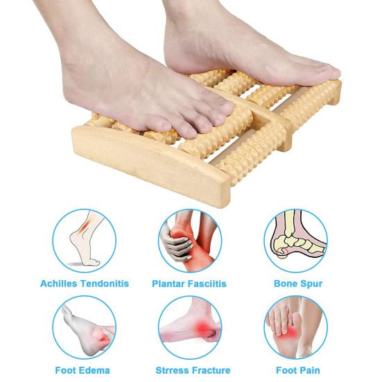 Wooden Foot Massage Roller for Plantar Fasciitis Relief Enhance Circulation Foot Roller Massager Dual Function Massage Device Gift for Men Women