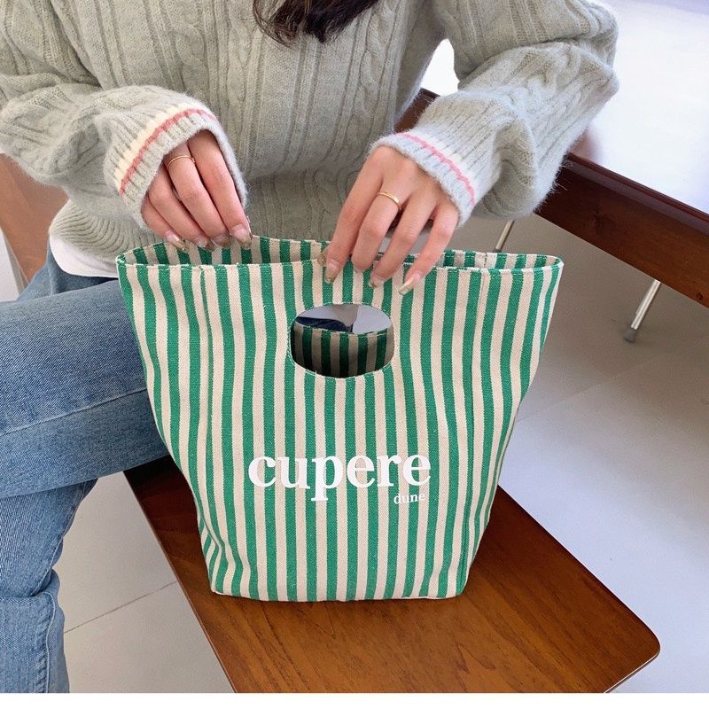 

Женская сумка в японском стиле, винтажная, хлопковая, повседневная, в полоску, мягкая, сумка для обеда, сумка для хранения, милая сумка для девочек