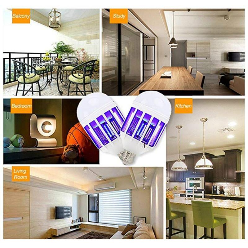 Household Mosquito Killer Bug Zapper LED Light Bulb 2-in-1 Mosquito Repellent Lamp White Bulb