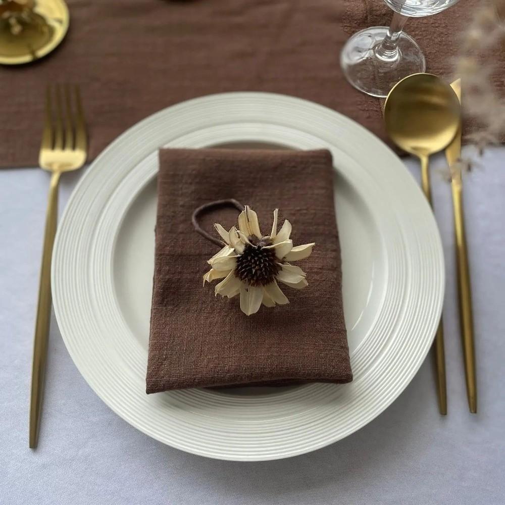 2PCS Soft Cotton Cloth Napkins 42*42 Cm Decorative Napkins Bamboo Knot Napkins  Formal Dining