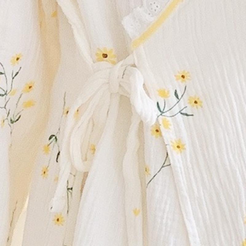 Cotton Gauze Maternity Robe Spring Autumn Thin Kimono Nursing Pajamas Summer Pregnancy Postpartum Breastfeeding Home Wear