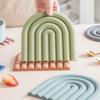 Self-designed Rainbow Silicone Coaster Household Table Heat Insulation High Temperature Dish Casserole Anti- Mat Drain Mat
