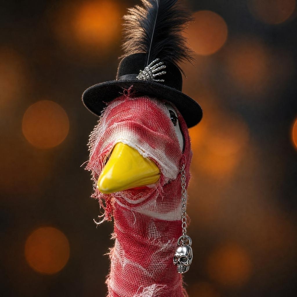 Porch Goose Costume Set with Hat Necklace Feather Accessories and Decorative Wrap for Holiday Seasonal Display