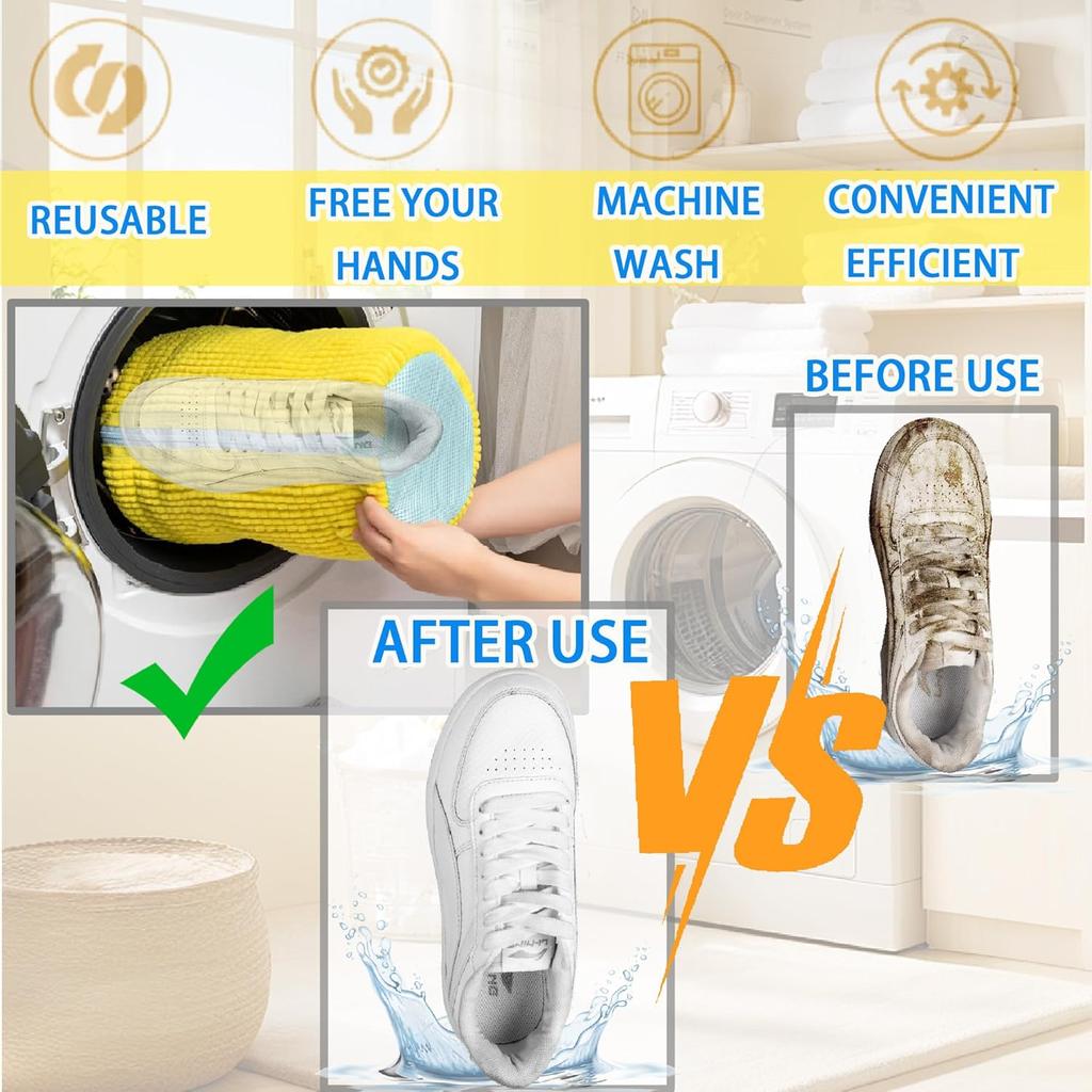 Shoe Washing Machine Bag Reusable Laundry Bag for Sneakers Mesh Shoe Cleaning Bag with Zipper Washer Dryer Protective Wash Bag
