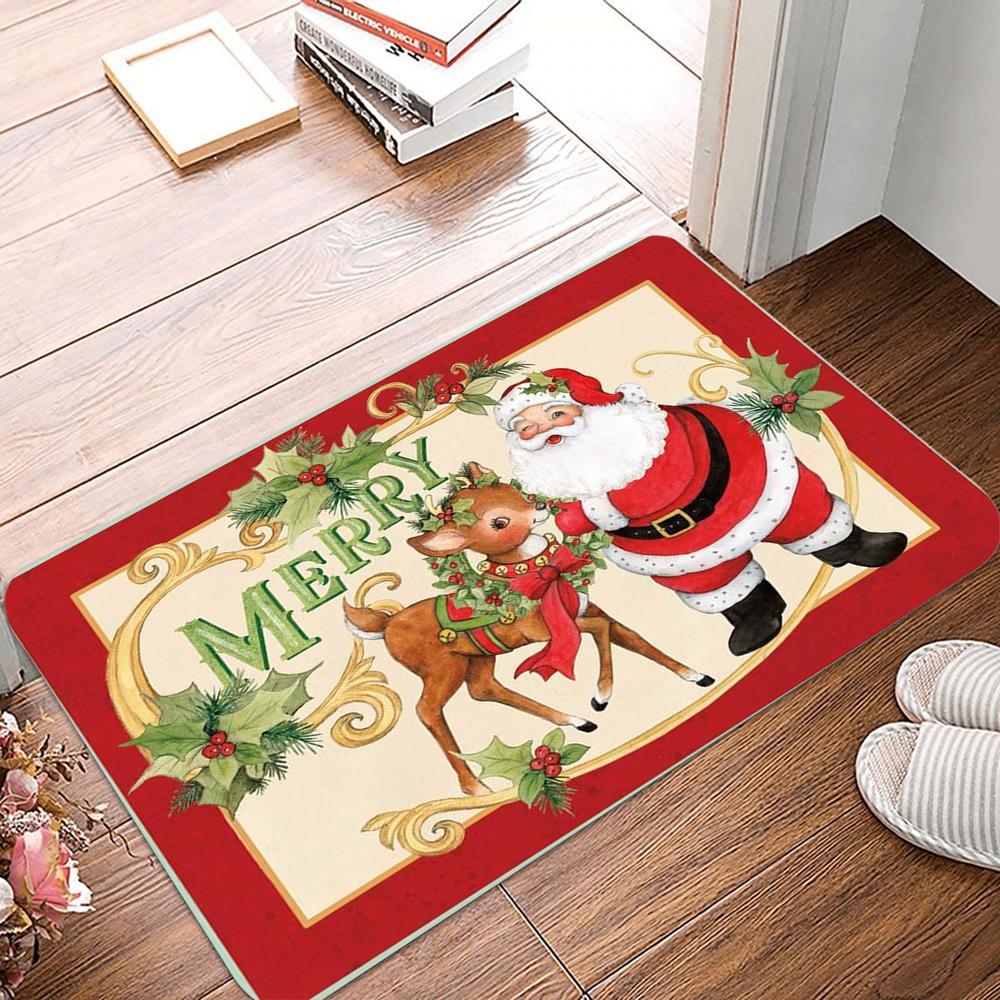 Christmas Door Mat Santa Claus Outdoor Carpet Merry Christmas Decorations For Home 2025 Navidad Xmas Ornament New Year 2026