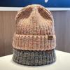 New knitted wool hats for men and women, warm and cold-proof in autumn and winter, simple color thread, small standard cold hat