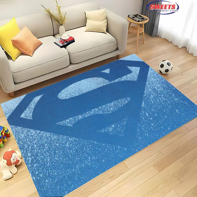 Nové police! 3D Klasický koberec s logem DC, Obývací pokoj Ložnice Kancelářský prostor Dětský pokoj dle výběru, Protiskluzová Strojově pratelná rohož