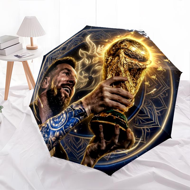 Lionel Messi Argentina Legend Folding Umbrella Suitable For All Seasons 8 Paraphenoid Bones Outdoor Sun Umbrella Light