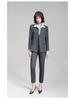 Women's Gray Double-Breasted Suit Set - 2025 Spring/Autumn British Style Formal Workwear