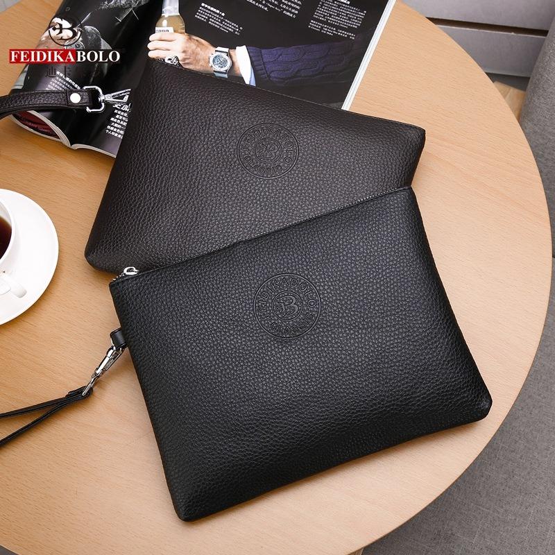 Men's New Casual Men's Clutch Bag Pu Soft Leather Men's Bag Mobile Phone Bag Large Capacity Wallet