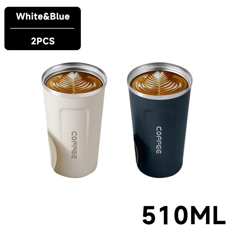 Thermo Cafe Coffee Mug Car Thermos Mug 380ML Travel Thermo Cup for Tea Water Coffee Double Stainless Steel