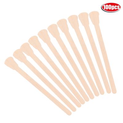 100Pcs Wooden Wax Spatula Depressor Disposable Facial Mask Hair Removal Cream Applicator
