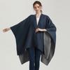 Women S Double Sided Faux Cashmere Split Shawl Cloak Warm Air Condition Blanket