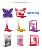 Creative Metal Hollow L-Shaped Tree Pattern Cartoon Bookends & Book Stopper-Decorative Desktop for Students Office Home