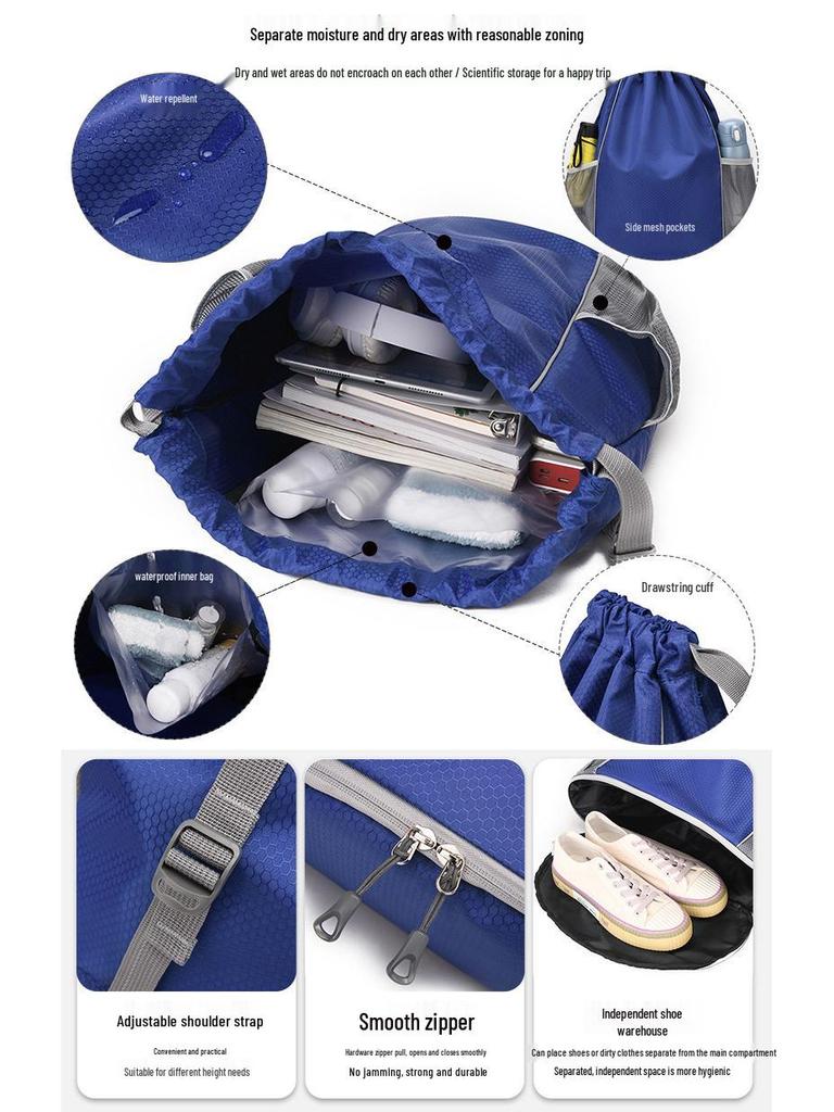 Portable Fitness Drawstring Backpack for Sports, Training, and Events