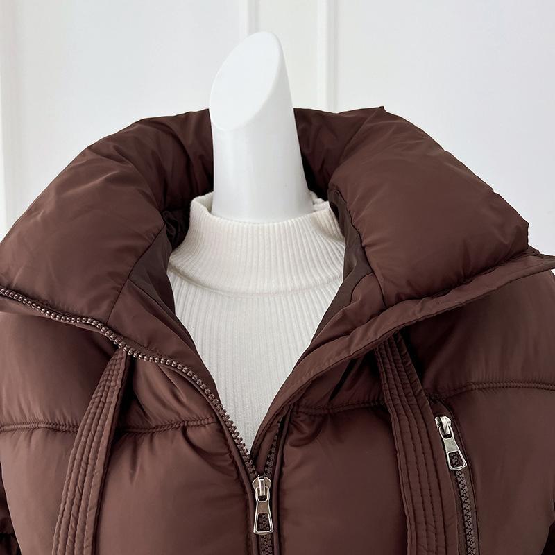 Winter New Loose Thick Cotton-padded Jacket Women's Extended Thick Bread Coat Cotton-padded Jacket Coat.