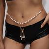 Flower Pearl Tassel Necklace Ladies Sexy Pearl Multi-Layer Body Chain Elegant Waist Chain For Beach Outfit  Accessory