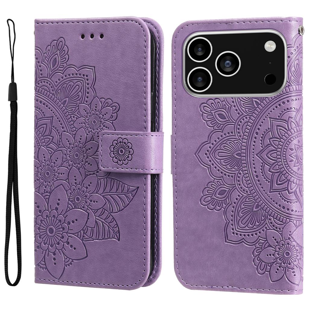 For iPhone 17 Pro Case Floral Pattern PU Leather Wallet Stand Phone Cover