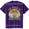 Funny Cool Music Lover Life My Brain Is 80 Song Lyrics Graphic Tshirts Unisex Casual Tshirt 100 Cotton Loose Oversized T Shirt
