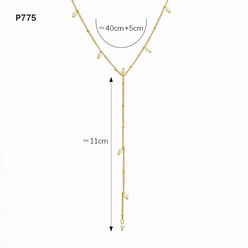 Multi Models Long Tassel Necklaces In Stainless Steel With 18k Gold Plated Waterproof Non Tarnish Chains Necklace For Women