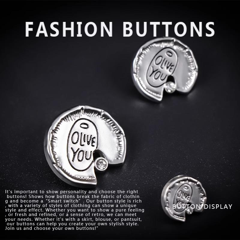 10Pcs Button High-End Delicate Cashmere Coat Shirt Top Suit Sweater Cardigan Metal Big Button