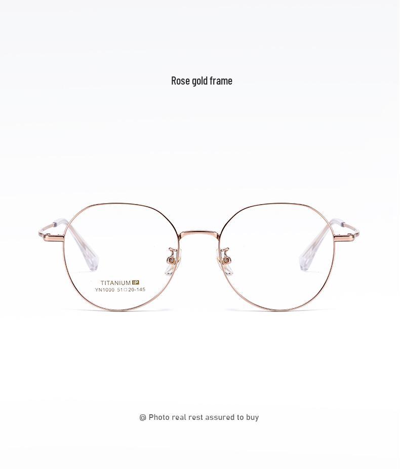 Fashionable Titanium Round Frame Eyeglasses with IP Plating
