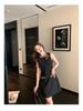 Miu-Style Sleek Socialite Design: Bright Silk Sleeveless A-Line Little Black Dress, Summer Edition