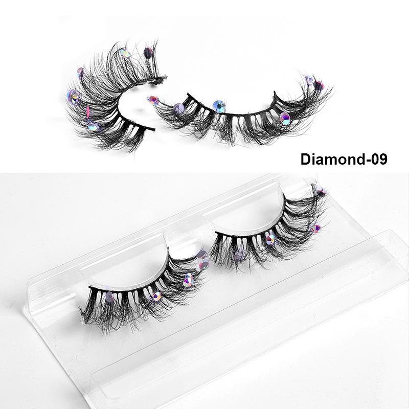 Europe And The United States With Diamond False Eyelashes 3d Three -Dimensional Natural Thick Grafted Eyelashes