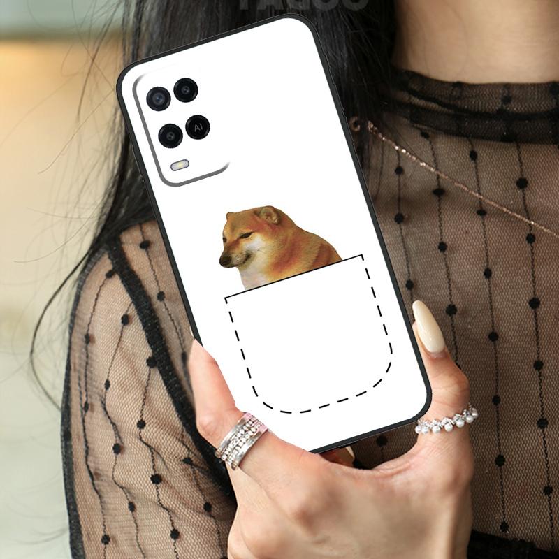 Cheems Doge Case For Oppo A5 Pro A15 A17 A57 A77 A18 A38 A58 A78 A98 A94 A74 A54 A40 A60 A80 A96 A76 A16