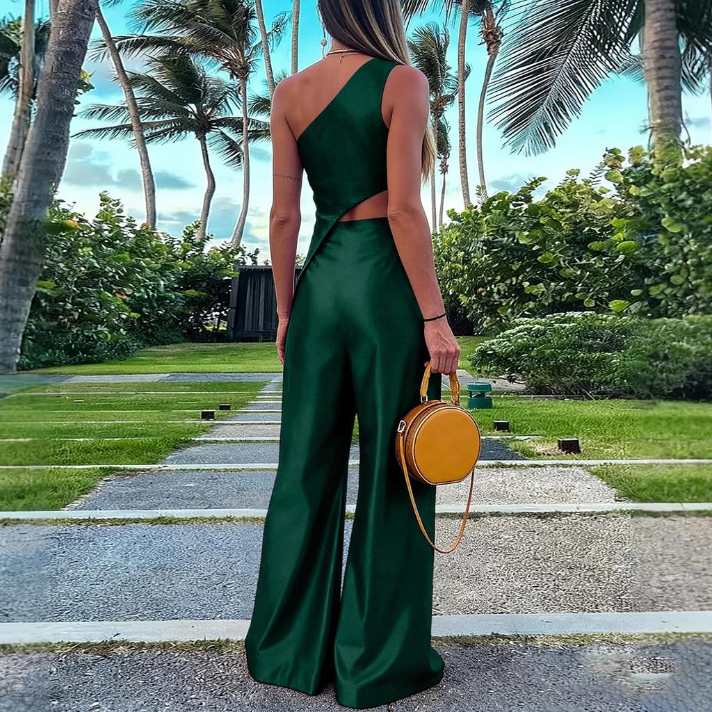 Damen Farbe Lässiges Oberteil und Hose Mode Zweiteiliges Set