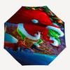 Grinch-Thema Automatischer Regenschirm, Leicht & Tragbar, 8 Speichen, Perfekt für Reisen im Freien, Geburtstage, Weihnachten, Geschenke.