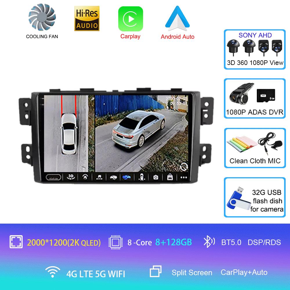 For Kia Borrego Mohave 2008 2009 - 2015 Car Radio Android 14 Carplay Navigation GPS Multimedia Player Stereo WiF+4G 360Camera BT